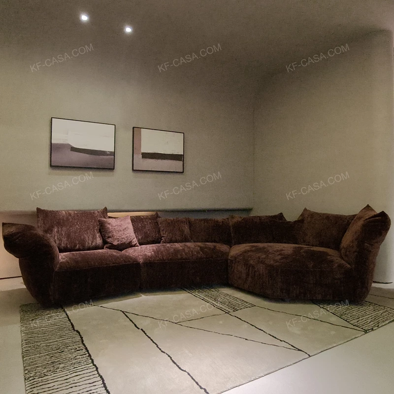 Artistic Sculptural Petal Modular Sofa with Adjustable Backrest & Luxury Chenille Upholstery
